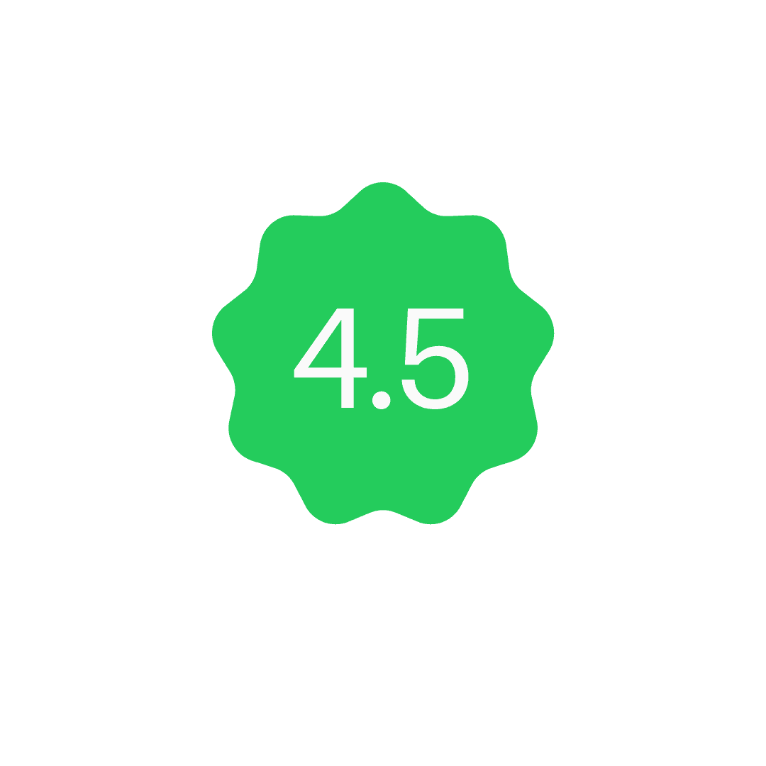 Betyg 4,5 i grön stjärna