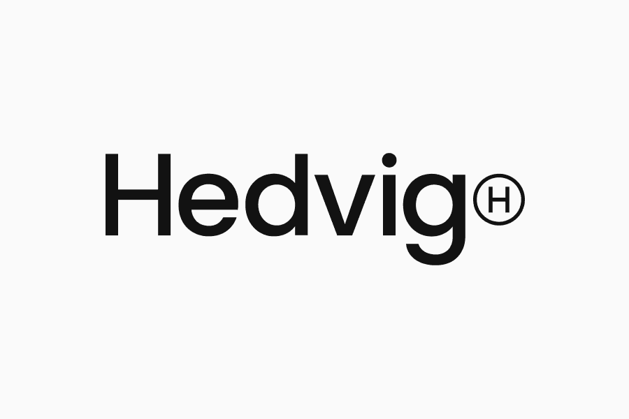 Hedvigs logotyp mot ljus bakgrund